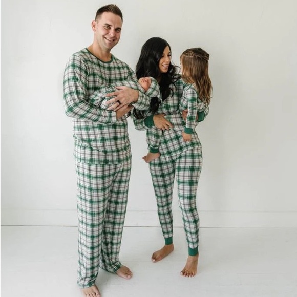 Little Sleepies bamboo pajamas pants noel plaid matching christmas holidays - Picture 2 of 8